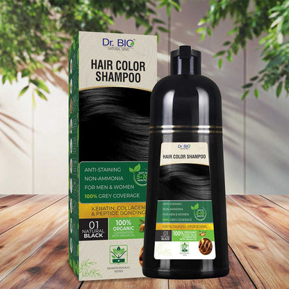 Dr.Bio Natural Sense  |  Non-Drip Natural Black Hair Color Shampoo