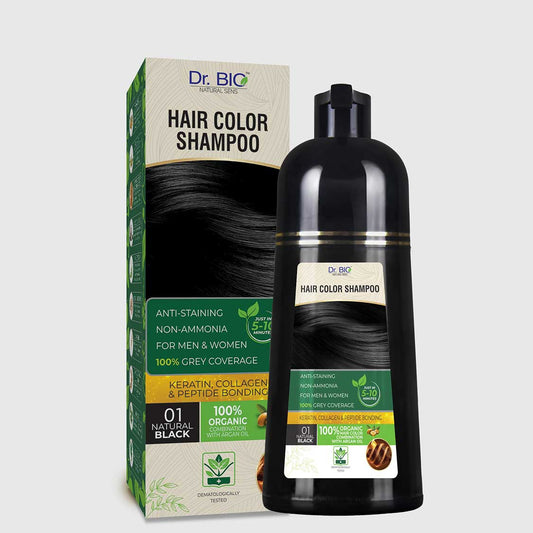 Dr.Bio Natural Sense  |  Non-Drip Natural Black Hair Color Shampoo