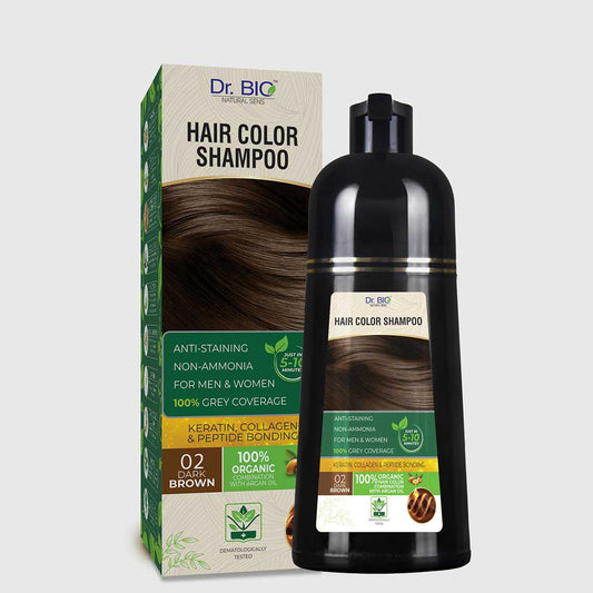 Dr.Bio Natural Sense  |  Non-Drip Dark Brown Hair Color Shampoo
