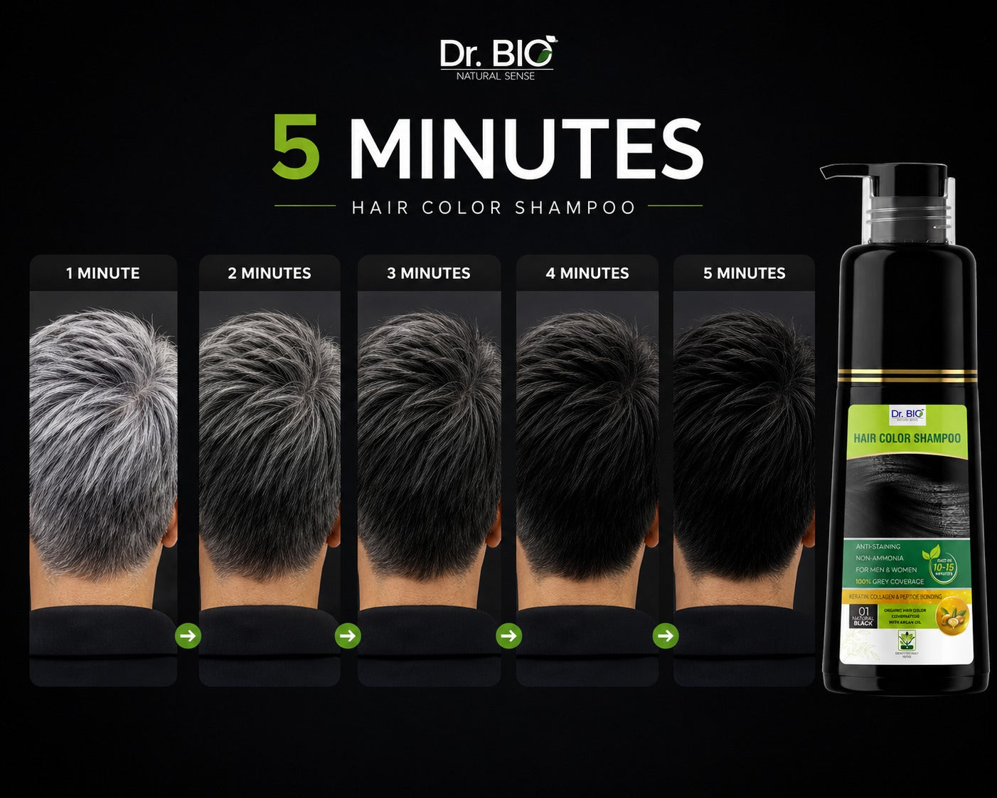 Dr. Bio | Natural Black Hair Color Shampoo